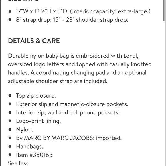 Marc Jacobs diaper bag - Picture 2 of 2